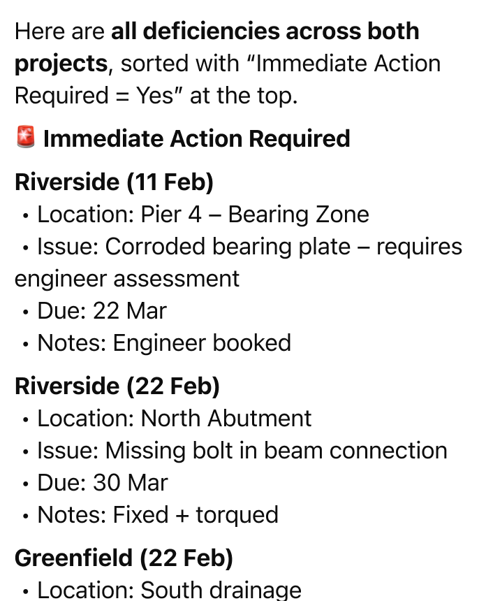 @Sitemate pull the safety inspection checklists across projects