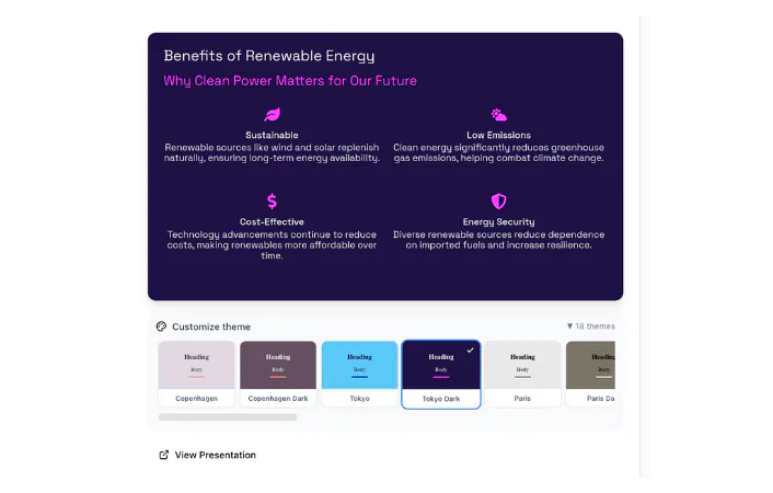 Create a slide about the benefits of renewable energy.