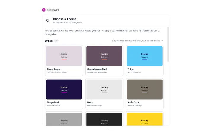 Show me available themes.