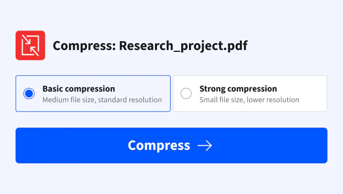 @Smallpdf compress my research report to a size I can email