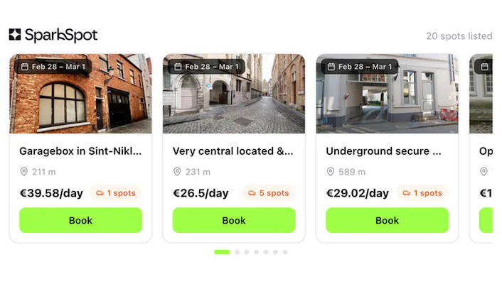 Find me parking in Bruges for tomorrow with EV charging.