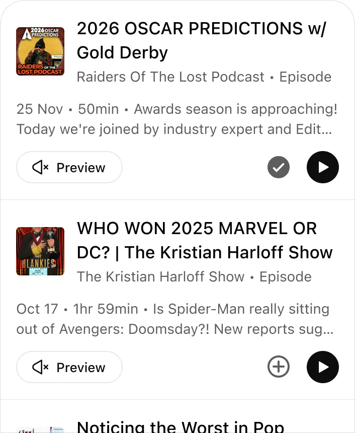 Show me podcasts about the Oscars