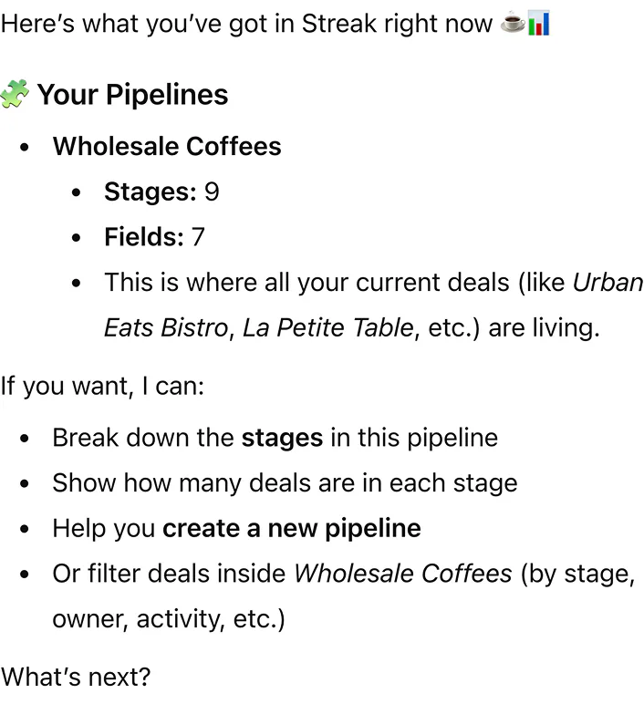 What pipelines do I have in Streak?
