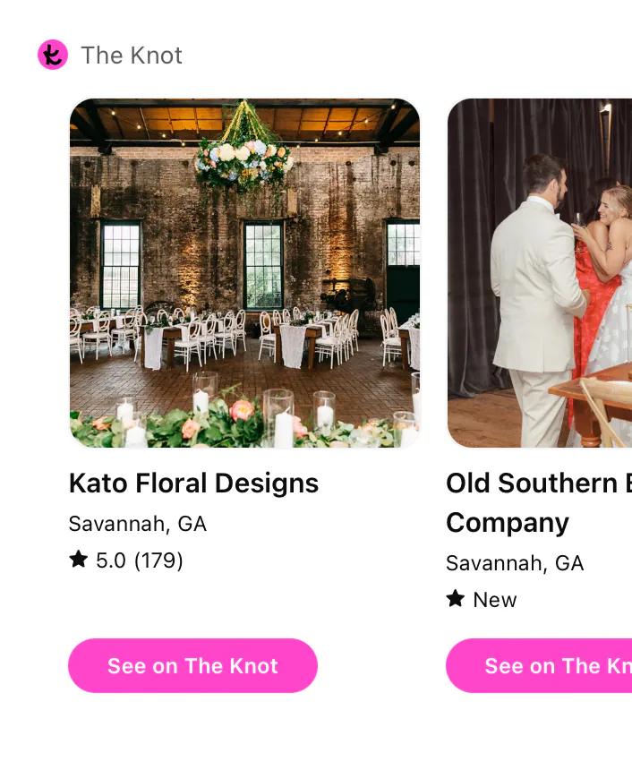 @The Knot Help me find Wedding florists in Savannah, GA.