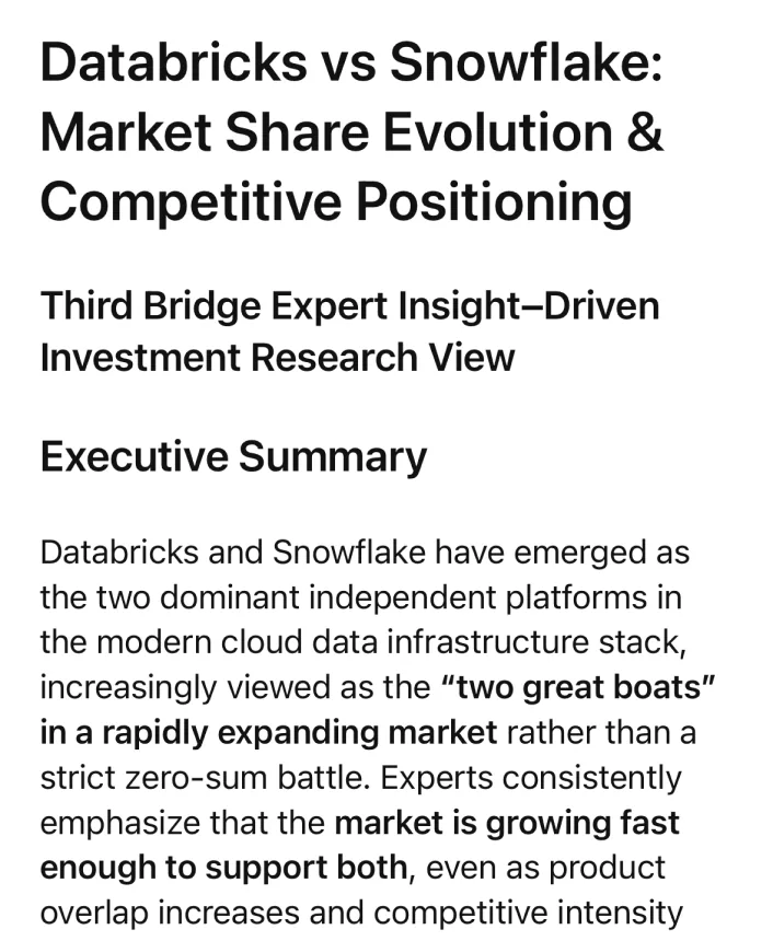 Competitive analysis based on Third Bridge expert network transcripts