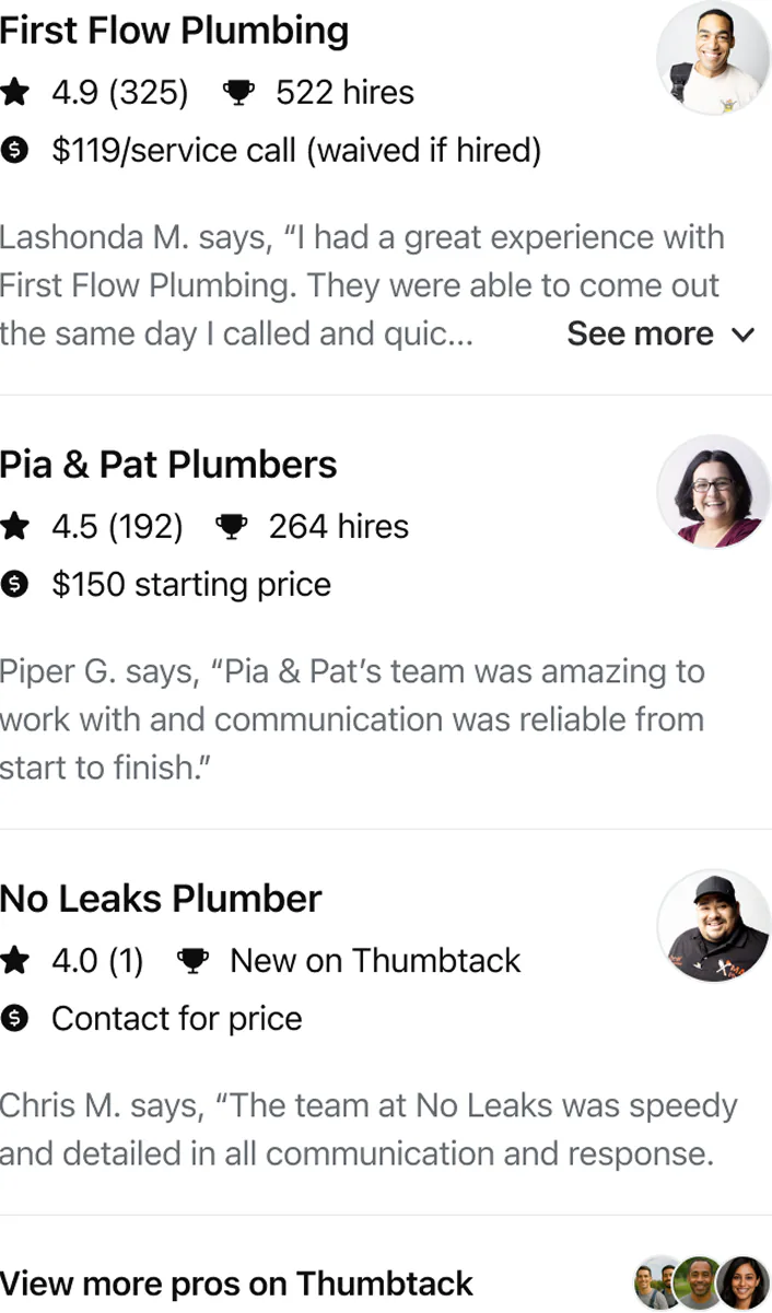 @Thumbtack find me a plumber