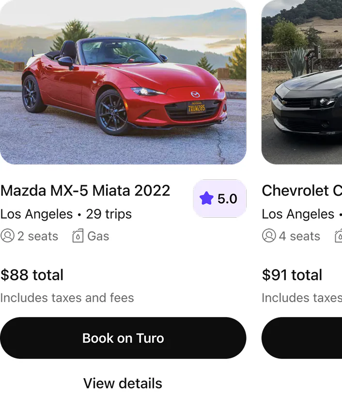@Turo find me a budget-friendly convertible to pick up at LAX next weekend
