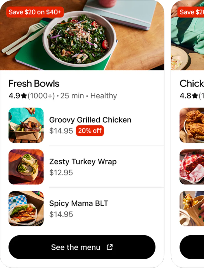 @Uber Eats what healthy lunch options can I get delivered?