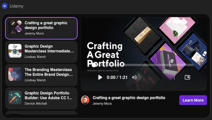 I want to learn graphic design and build a portfolio.