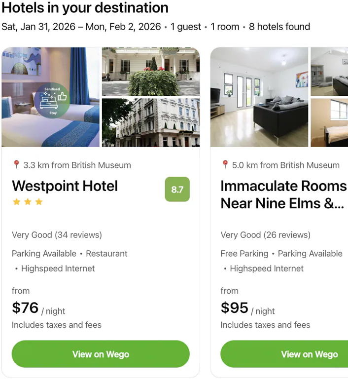 Find hotels in London near the British Museum for 1 adult next weekend