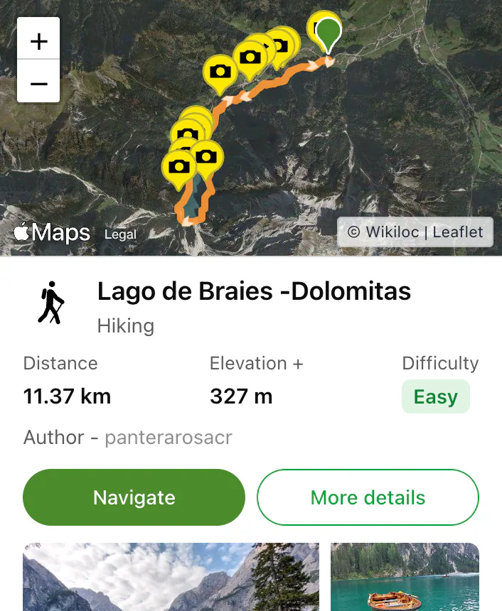 @Wikiloc show me a trail with stunning lake views in Italy