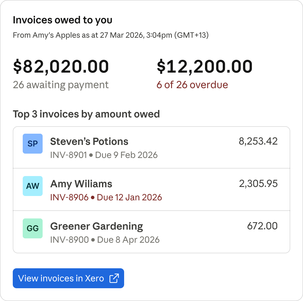 Access your Xero financials from any conversation