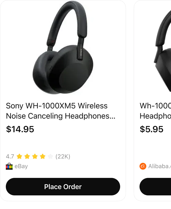 @Zen Shopping Buy black Sony WH-1000XM5 headphones from top-rated seller