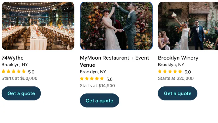 @Zola find wedding venues in Brooklyn